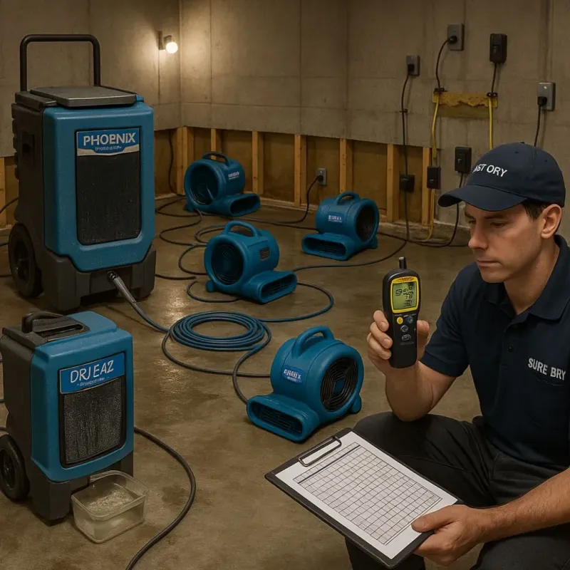 Structural Drying and Dehumidification process in Peru, IL